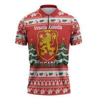 Bulgaria Christmas Zipper Polo Shirt Merry Xmas Lion Crest - Wonder Print Shop