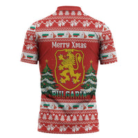 Bulgaria Christmas Zipper Polo Shirt Merry Xmas Lion Crest - Wonder Print Shop