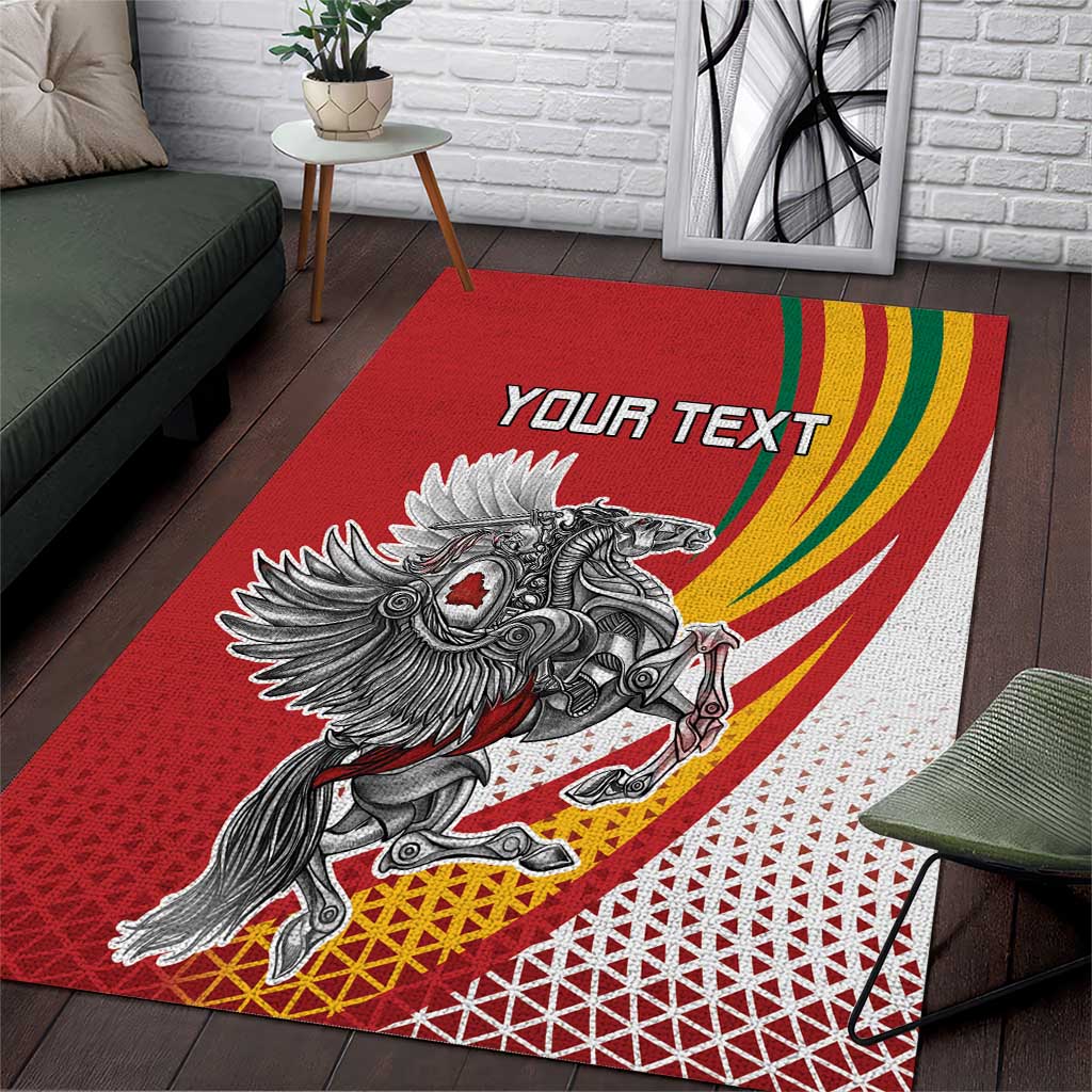 Personalized Lithuania Independence Day Area Rug Lithuanian Vytis Swoosh - Wonder Print Shop
