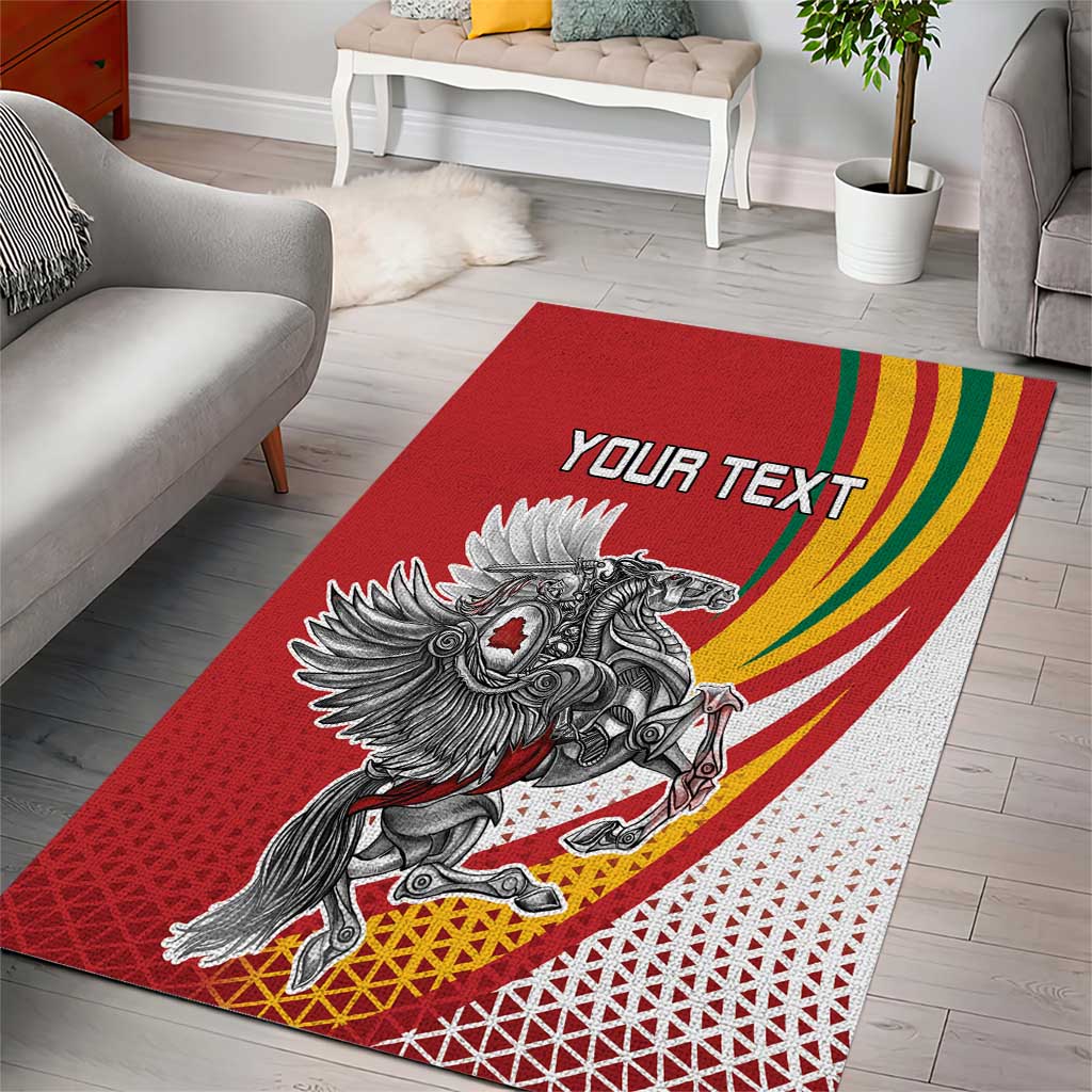 Personalized Lithuania Independence Day Area Rug Lithuanian Vytis Swoosh - Wonder Print Shop