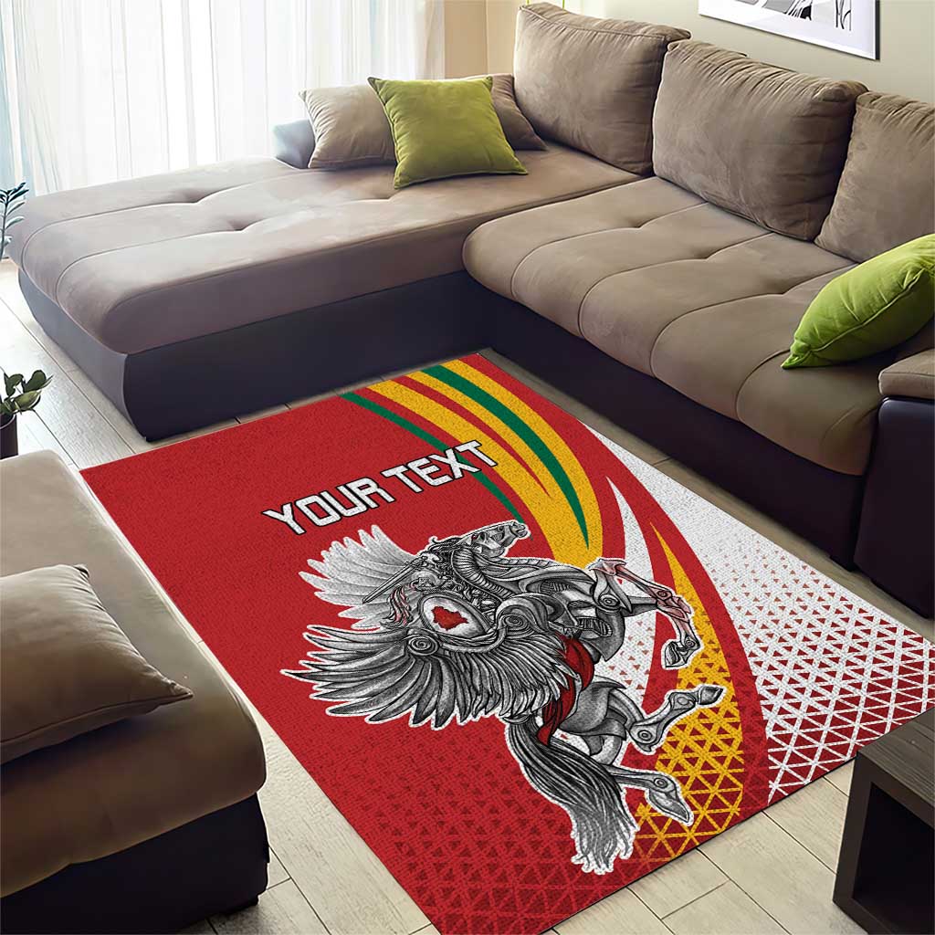 Personalized Lithuania Independence Day Area Rug Lithuanian Vytis Swoosh - Wonder Print Shop