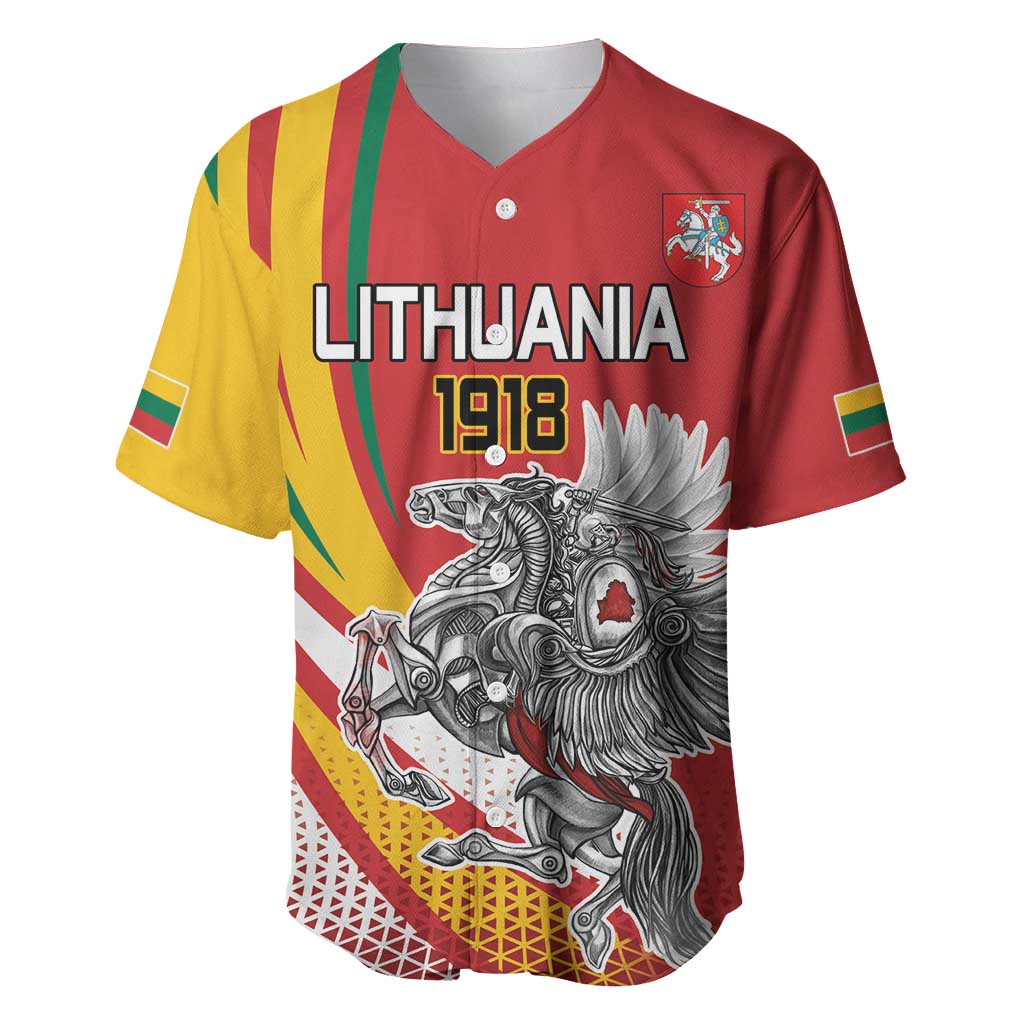 Personalized Lithuania Independence Day Baseball Jersey Lithuanian Vytis Swoosh - Wonder Print Shop