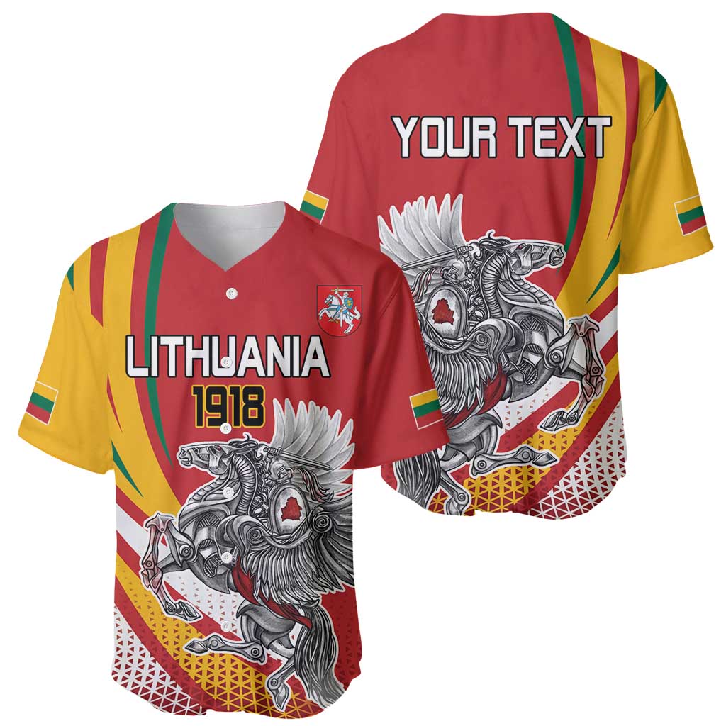 Personalized Lithuania Independence Day Baseball Jersey Lithuanian Vytis Swoosh - Wonder Print Shop