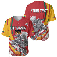 Personalized Lithuania Independence Day Baseball Jersey Lithuanian Vytis Swoosh - Wonder Print Shop
