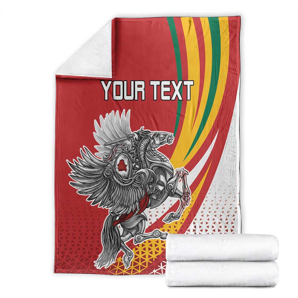 Personalized Lithuania Independence Day Blanket Lithuanian Vytis Swoosh