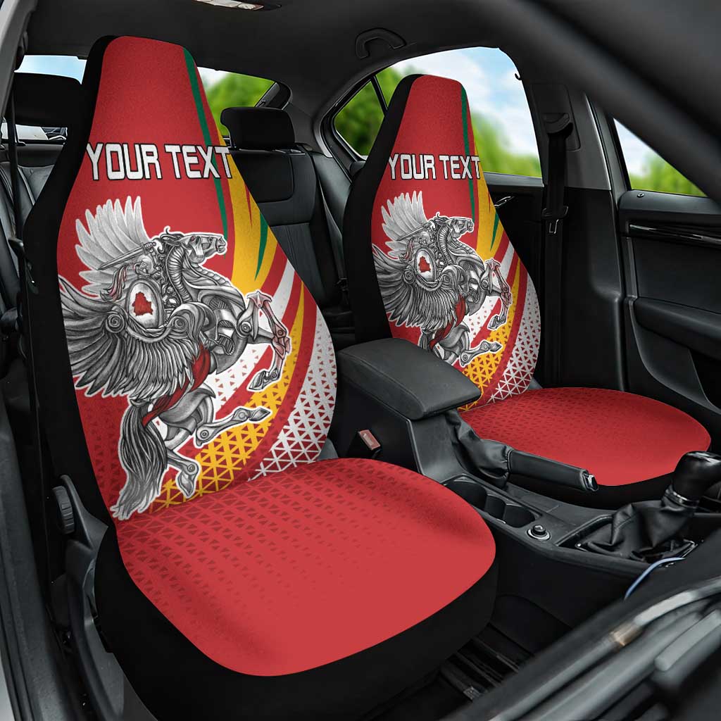 Personalized Lithuania Independence Day Car Seat Cover Lithuanian Vytis Swoosh - Wonder Print Shop