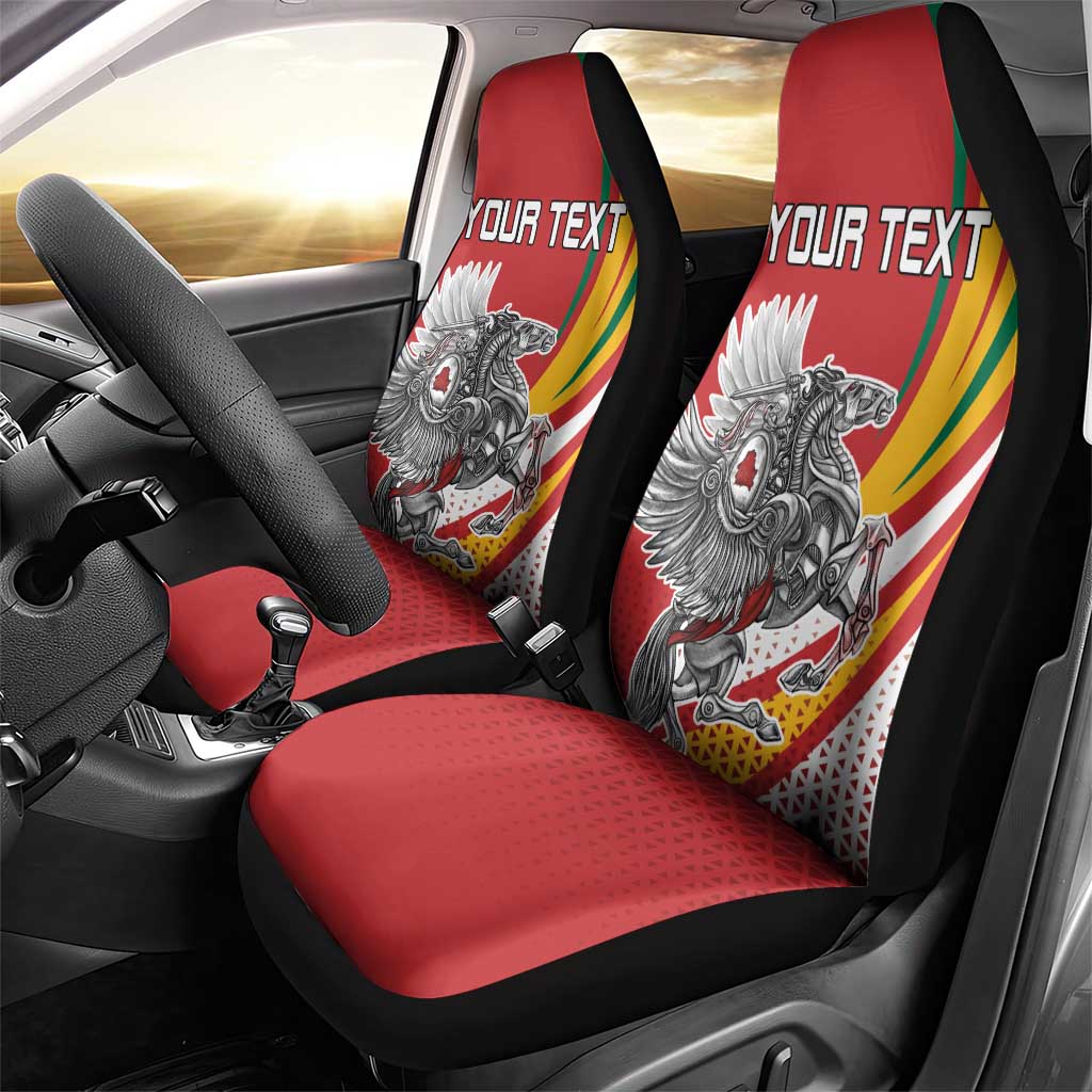 Personalized Lithuania Independence Day Car Seat Cover Lithuanian Vytis Swoosh - Wonder Print Shop