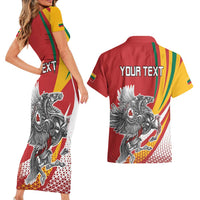 Personalized Lithuania Independence Day Couples Matching Short Sleeve Bodycon Dress and Hawaiian Shirt Lithuanian Vytis Swoosh - Wonder Print Shop