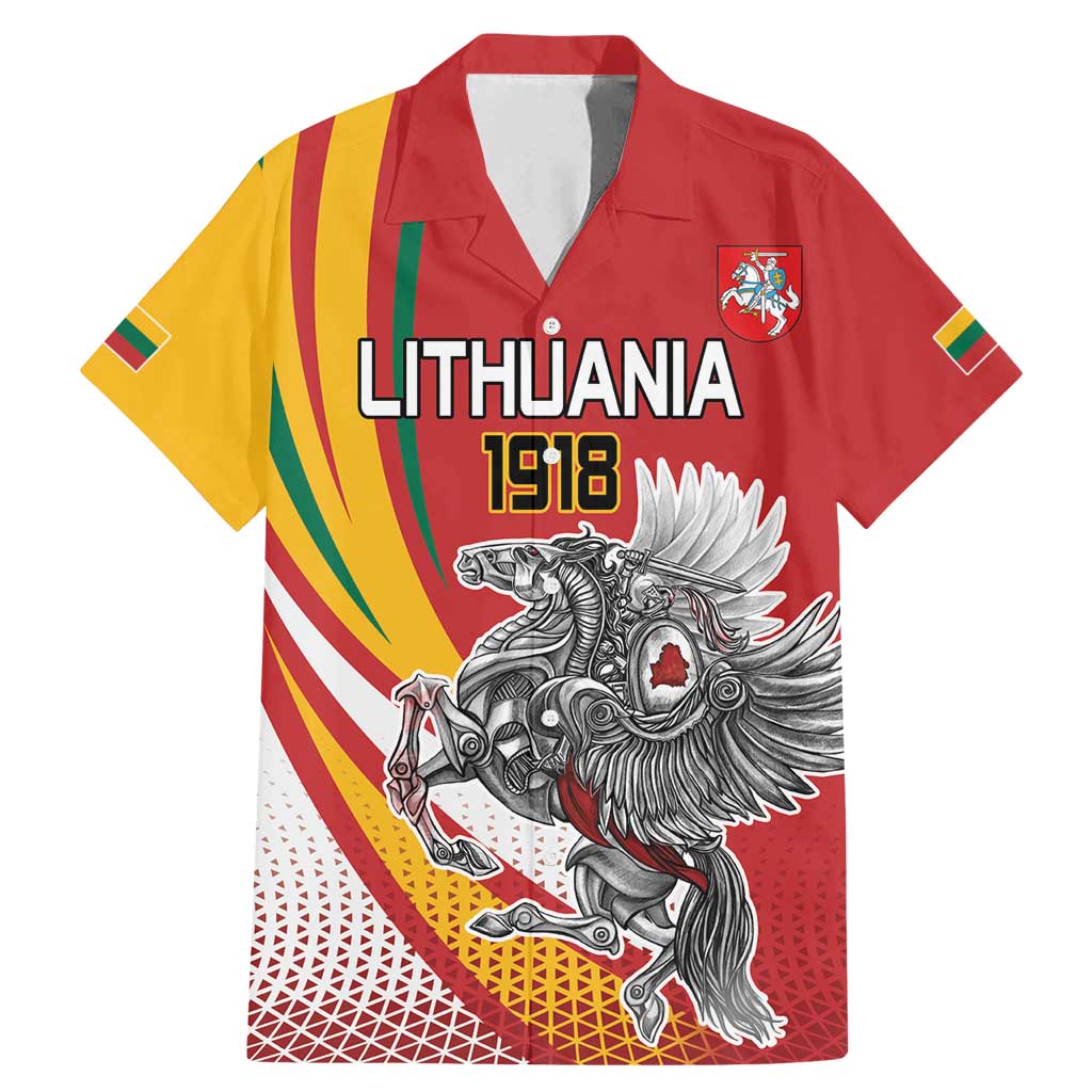 Personalized Lithuania Independence Day Family Matching Mermaid Dress and Hawaiian Shirt Lithuanian Vytis Swoosh - Wonder Print Shop