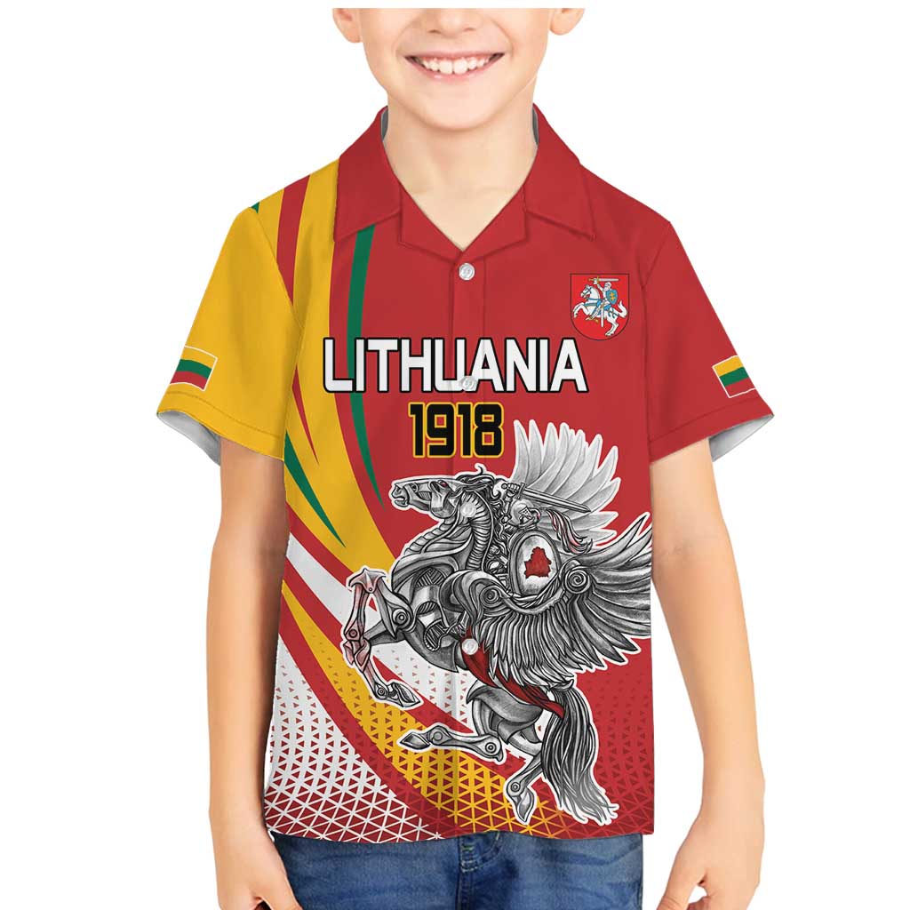 Personalized Lithuania Independence Day Family Matching Mermaid Dress and Hawaiian Shirt Lithuanian Vytis Swoosh - Wonder Print Shop