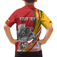 Personalized Lithuania Independence Day Family Matching Off Shoulder Short Dress and Hawaiian Shirt Lithuanian Vytis Swoosh - Wonder Print Shop