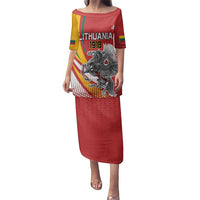 Personalized Lithuania Independence Day Family Matching Puletasi and Hawaiian Shirt Lithuanian Vytis Swoosh - Wonder Print Shop