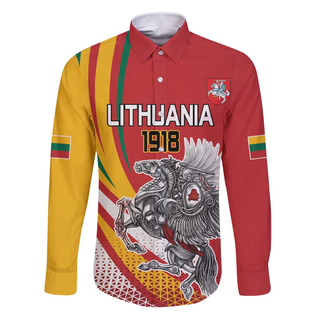 Personalized Lithuania Independence Day Family Matching Short Sleeve Bodycon Dress and Hawaiian Shirt Lithuanian Vytis Swoosh - Wonder Print Shop