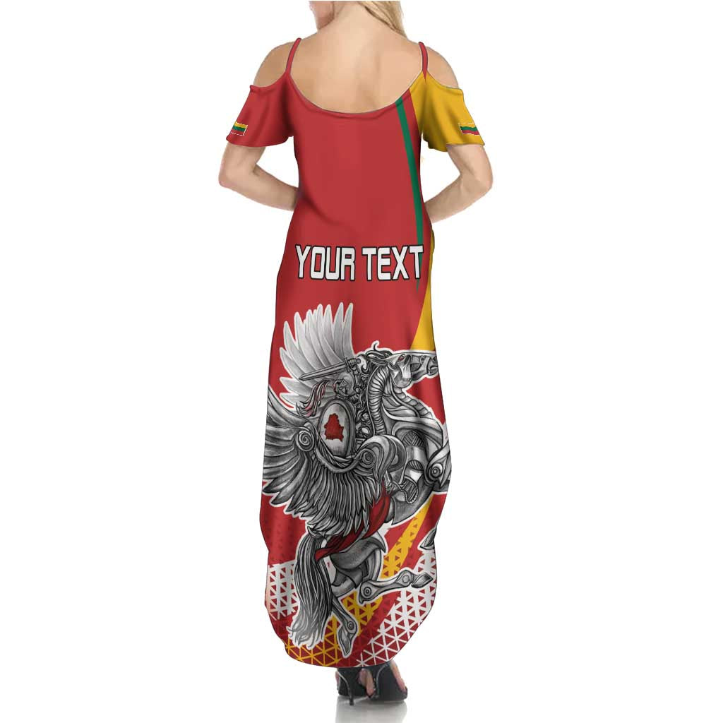 Personalized Lithuania Independence Day Family Matching Summer Maxi Dress and Hawaiian Shirt Lithuanian Vytis Swoosh - Wonder Print Shop