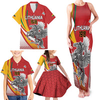 Personalized Lithuania Independence Day Family Matching Tank Maxi Dress and Hawaiian Shirt Lithuanian Vytis Swoosh - Wonder Print Shop