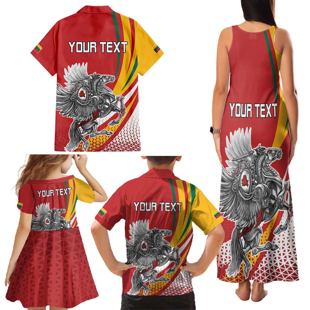 Personalized Lithuania Independence Day Family Matching Tank Maxi Dress and Hawaiian Shirt Lithuanian Vytis Swoosh - Wonder Print Shop