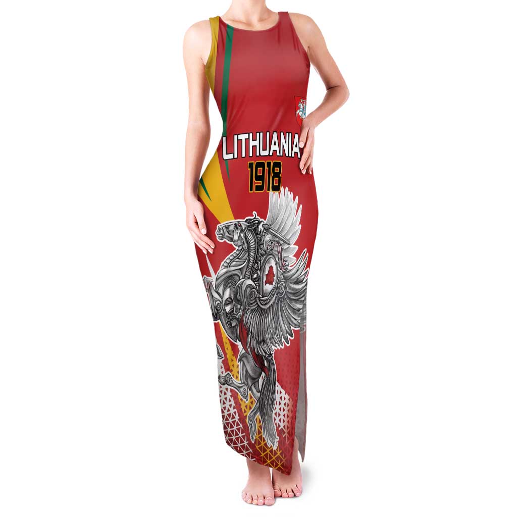 Personalized Lithuania Independence Day Family Matching Tank Maxi Dress and Hawaiian Shirt Lithuanian Vytis Swoosh - Wonder Print Shop