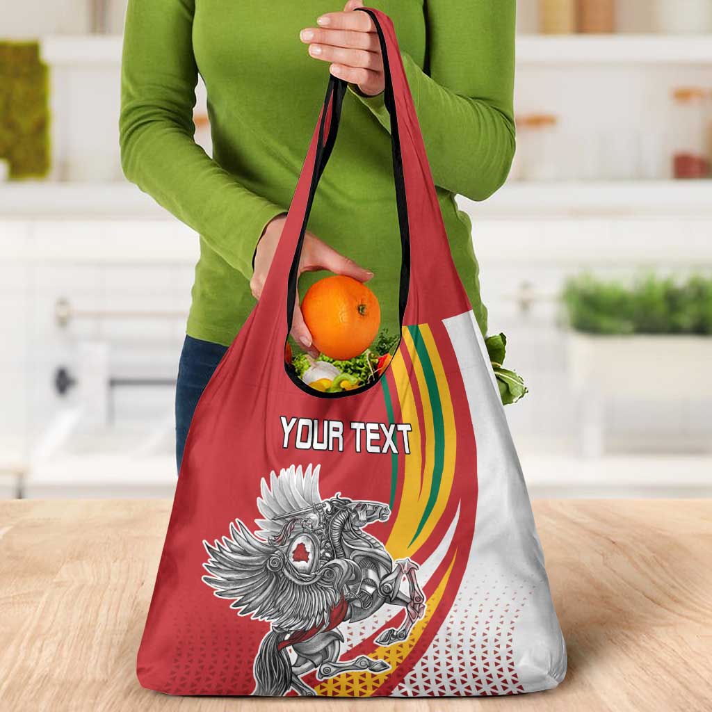 Personalized Lithuania Independence Day Grocery Bag Lithuanian Vytis Swoosh