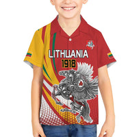 Personalized Lithuania Independence Day Hawaiian Shirt Lithuanian Vytis Swoosh - Wonder Print Shop