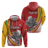 Personalized Lithuania Independence Day Hoodie Lithuanian Vytis Swoosh - Wonder Print Shop