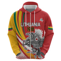 Personalized Lithuania Independence Day Hoodie Lithuanian Vytis Swoosh - Wonder Print Shop