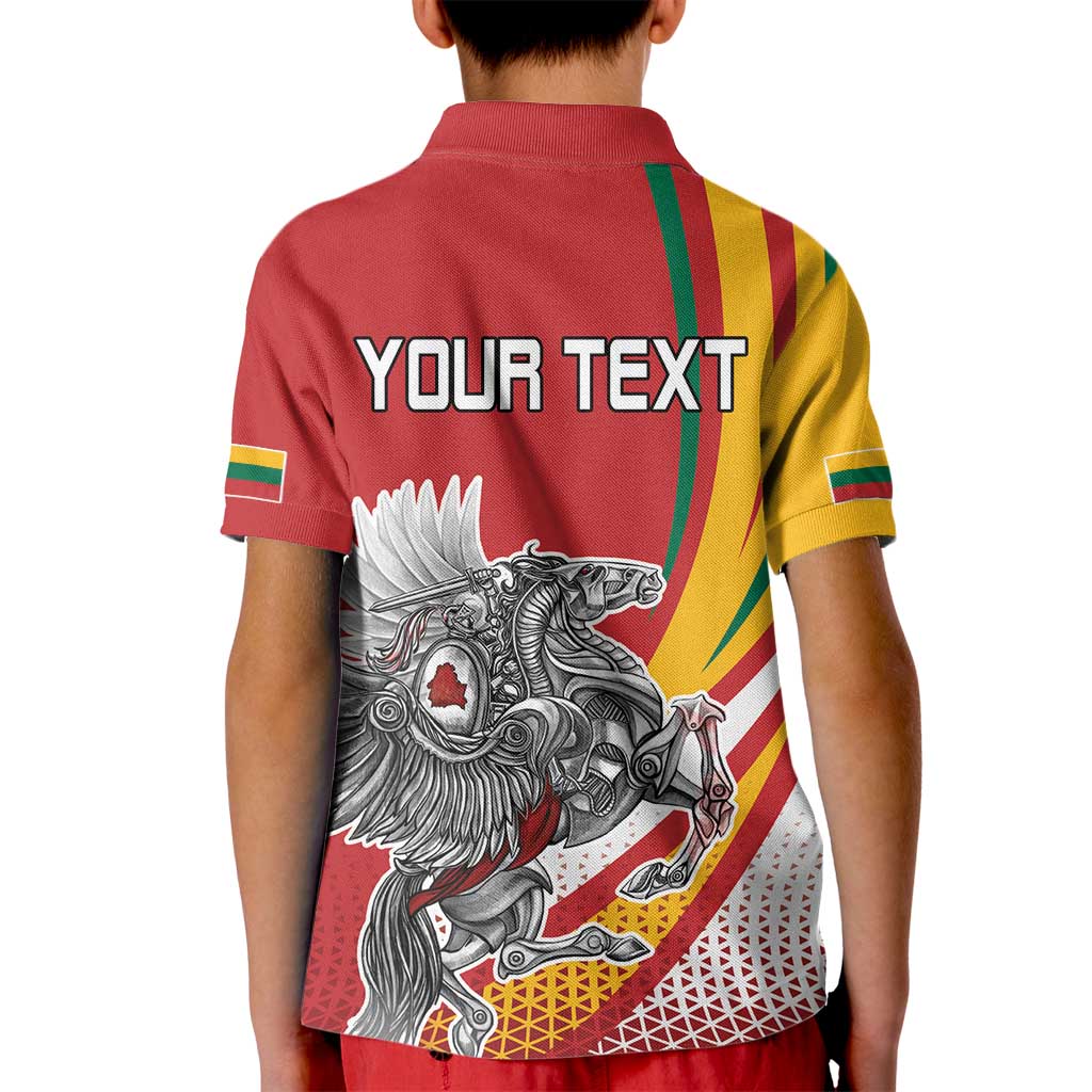Personalized Lithuania Independence Day Kid Polo Shirt Lithuanian Vytis Swoosh - Wonder Print Shop