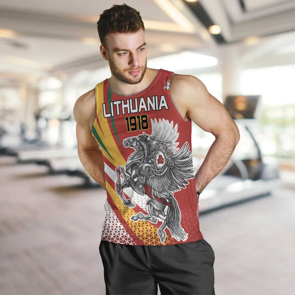Personalized Lithuania Independence Day Men Tank Top Lithuanian Vytis Swoosh - Wonder Print Shop