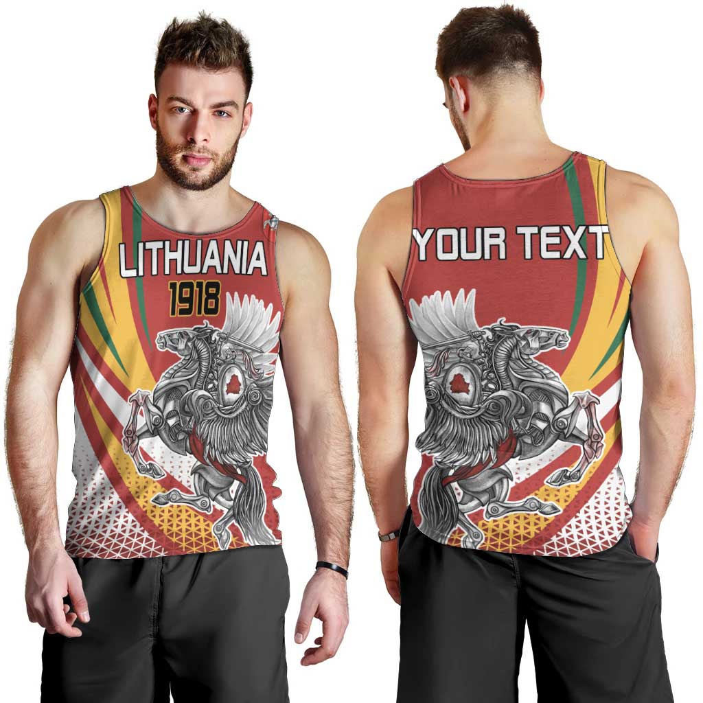 Personalized Lithuania Independence Day Men Tank Top Lithuanian Vytis Swoosh - Wonder Print Shop