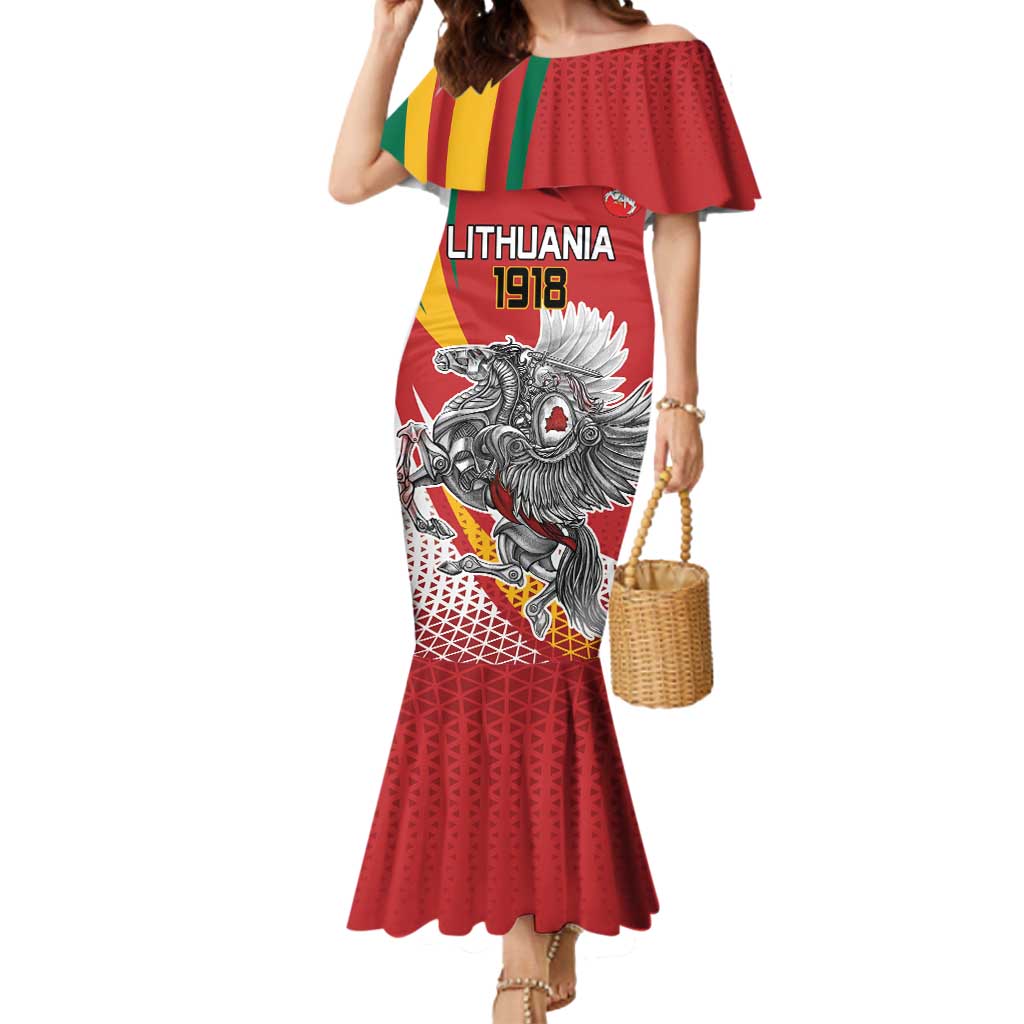 Personalized Lithuania Independence Day Mermaid Dress Lithuanian Vytis Swoosh - Wonder Print Shop
