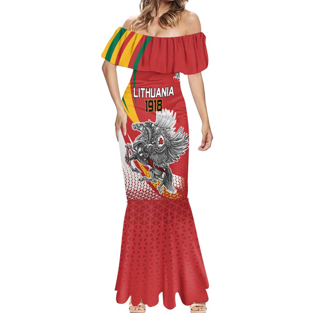 Personalized Lithuania Independence Day Mermaid Dress Lithuanian Vytis Swoosh - Wonder Print Shop