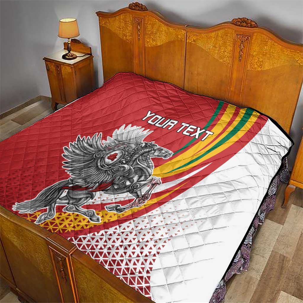 Personalized Lithuania Independence Day Quilt Lithuanian Vytis Swoosh - Wonder Print Shop