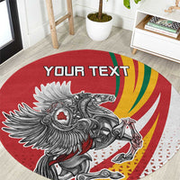 Personalized Lithuania Independence Day Round Carpet Lithuanian Vytis Swoosh