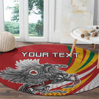 Personalized Lithuania Independence Day Round Carpet Lithuanian Vytis Swoosh