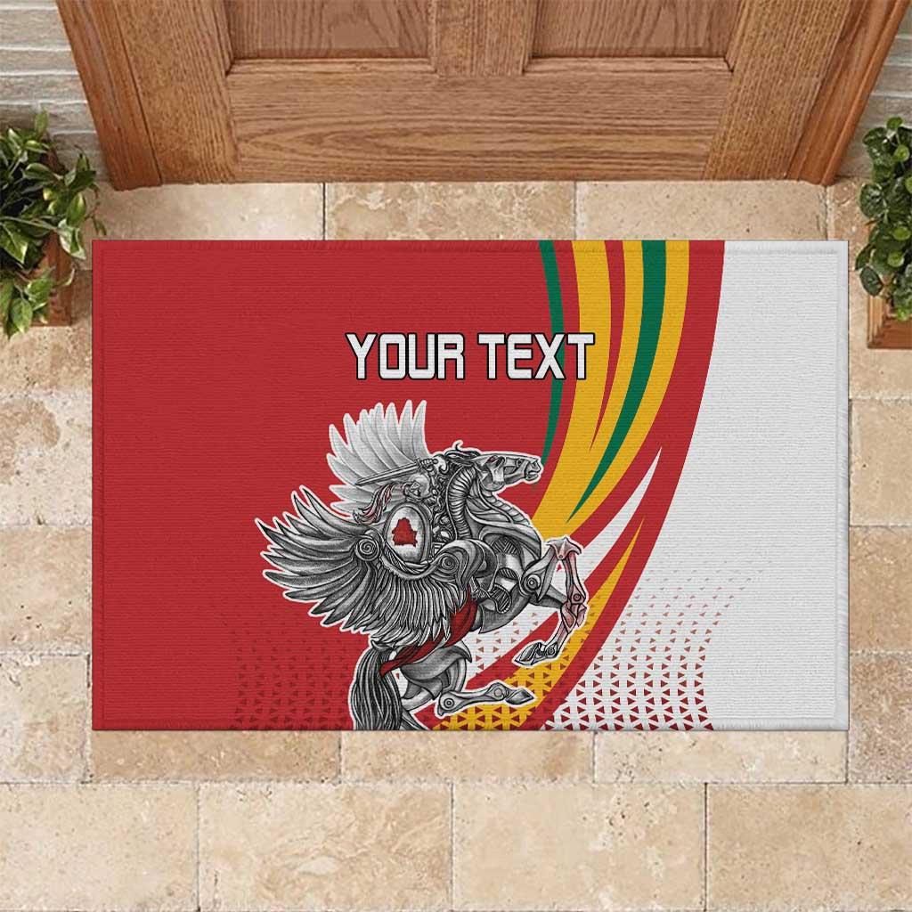 Personalized Lithuania Independence Day Rubber Doormat Lithuanian Vytis Swoosh - Wonder Print Shop