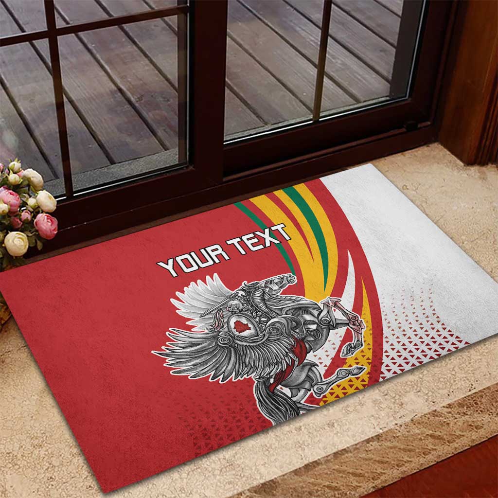 Personalized Lithuania Independence Day Rubber Doormat Lithuanian Vytis Swoosh - Wonder Print Shop