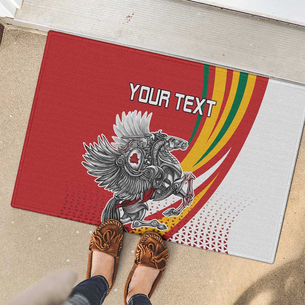 Personalized Lithuania Independence Day Rubber Doormat Lithuanian Vytis Swoosh - Wonder Print Shop