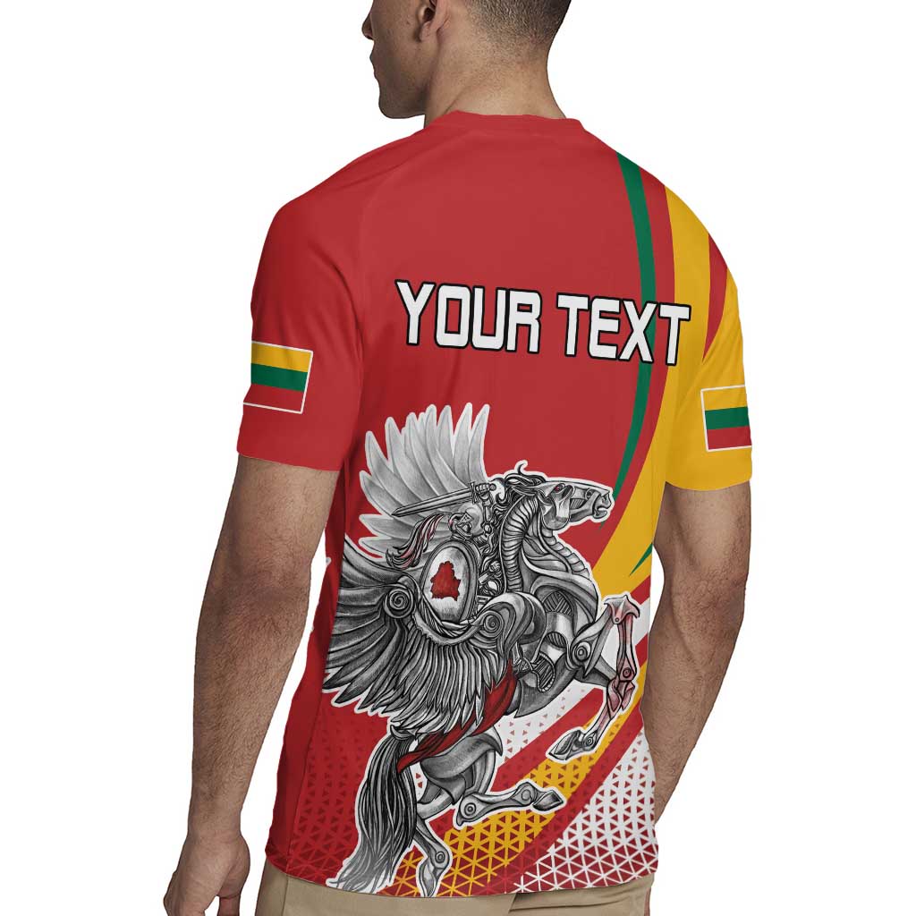 Personalized Lithuania Independence Day Rugby Jersey Lithuanian Vytis Swoosh - Wonder Print Shop