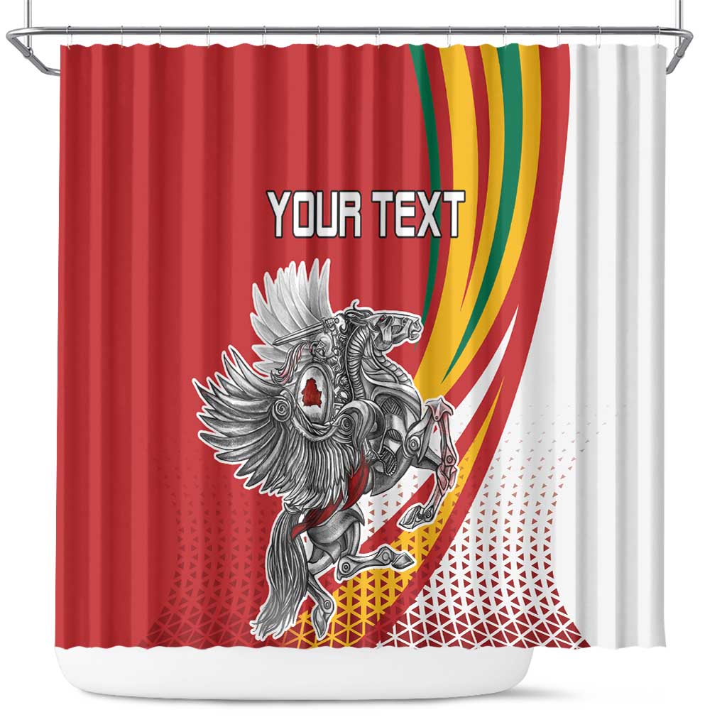 Personalized Lithuania Independence Day Shower Curtain Lithuanian Vytis Swoosh