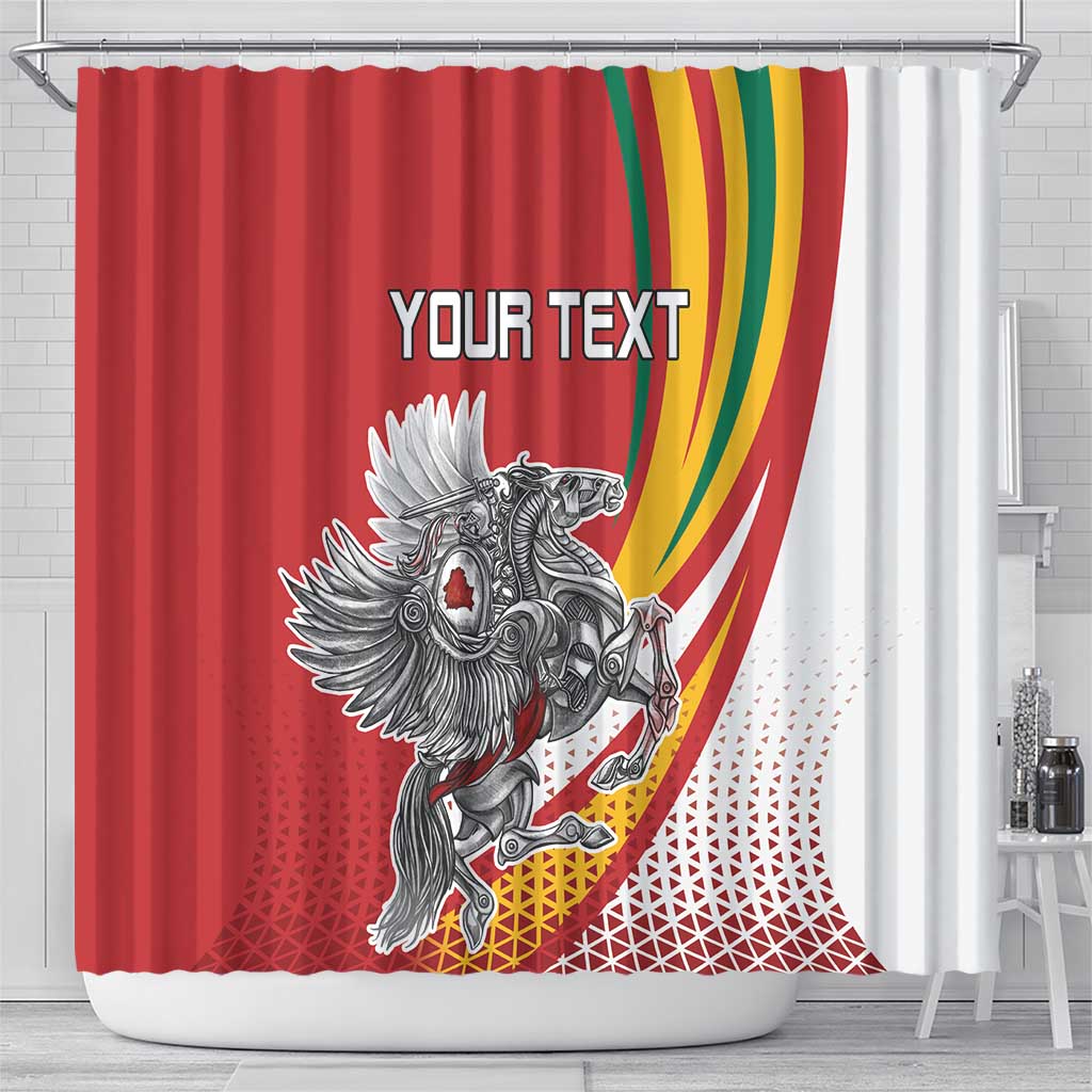 Personalized Lithuania Independence Day Shower Curtain Lithuanian Vytis Swoosh