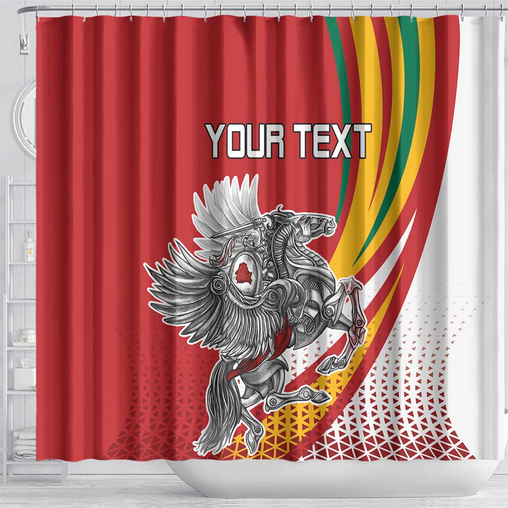 Personalized Lithuania Independence Day Shower Curtain Lithuanian Vytis Swoosh