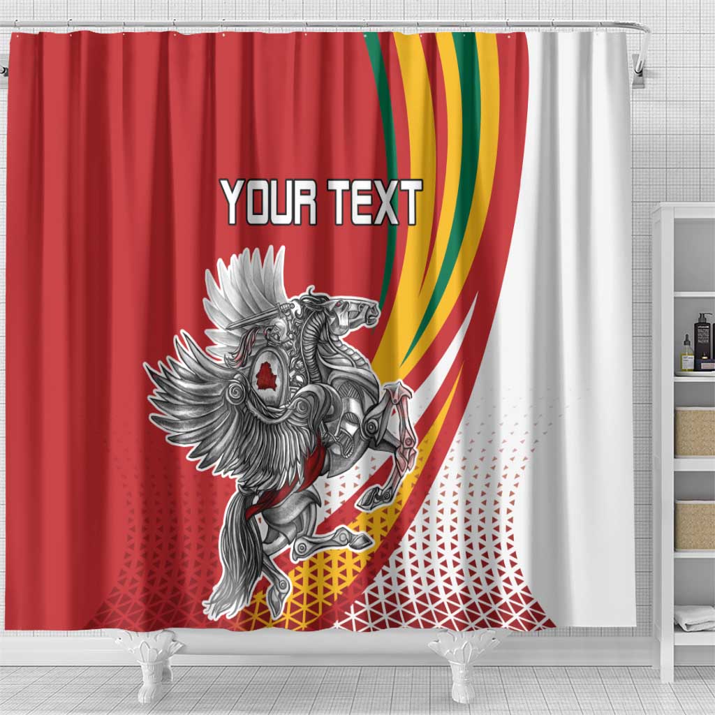 Personalized Lithuania Independence Day Shower Curtain Lithuanian Vytis Swoosh