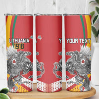 Personalized Lithuania Independence Day Skinny Tumbler Lithuanian Vytis Swoosh - Wonder Print Shop