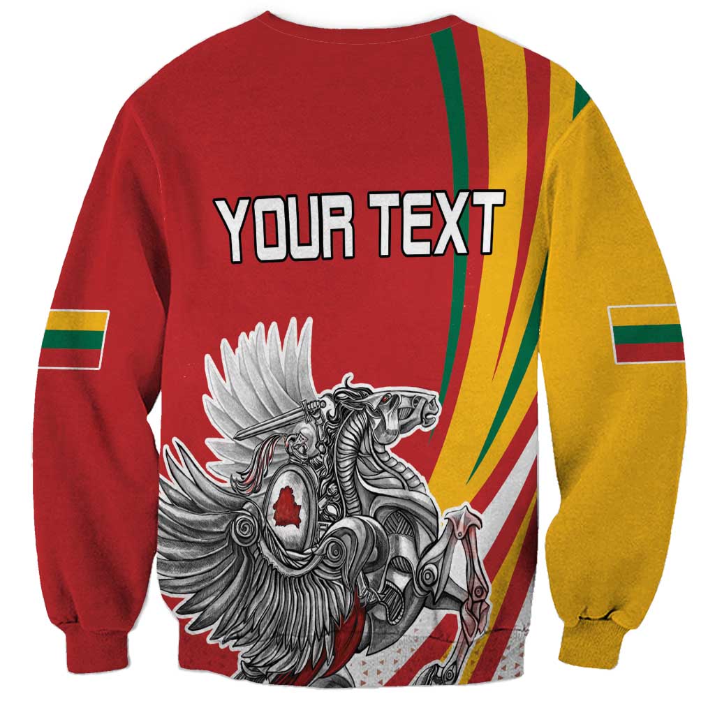 Personalized Lithuania Independence Day Sweatshirt Lithuanian Vytis Swoosh - Wonder Print Shop