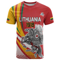 Personalized Lithuania Independence Day T Shirt Lithuanian Vytis Swoosh - Wonder Print Shop