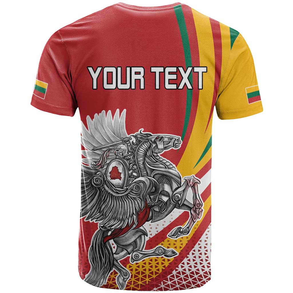 Personalized Lithuania Independence Day T Shirt Lithuanian Vytis Swoosh - Wonder Print Shop