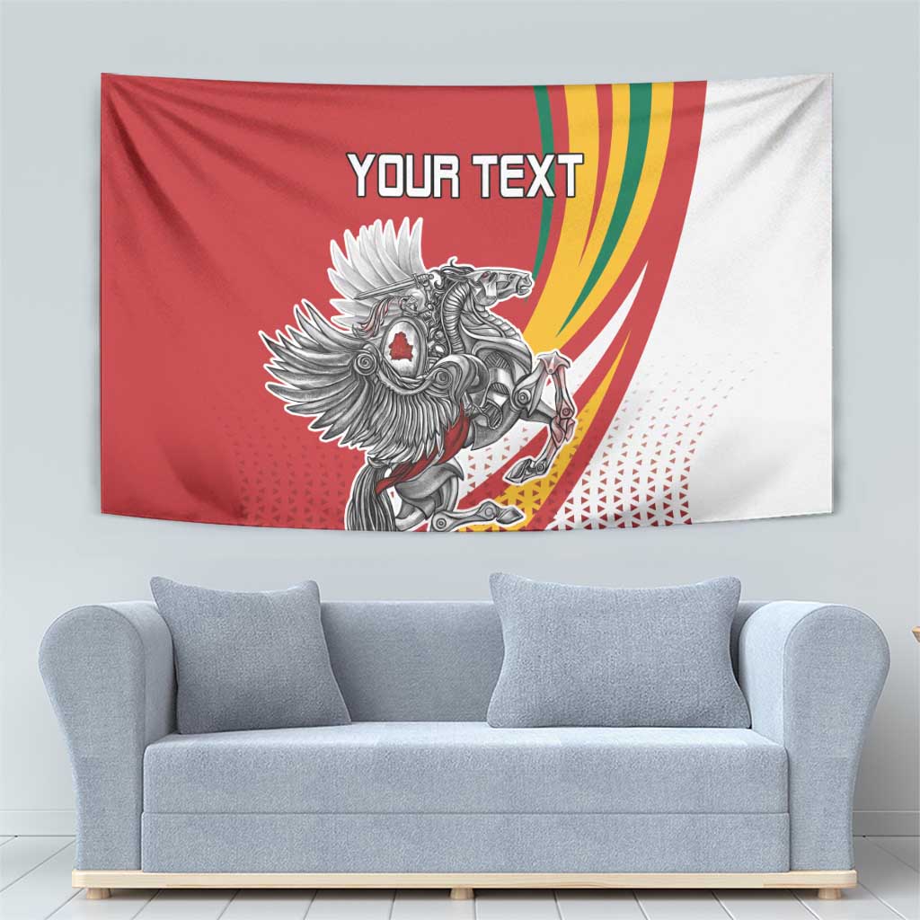 Personalized Lithuania Independence Day Tapestry Lithuanian Vytis Swoosh - Wonder Print Shop