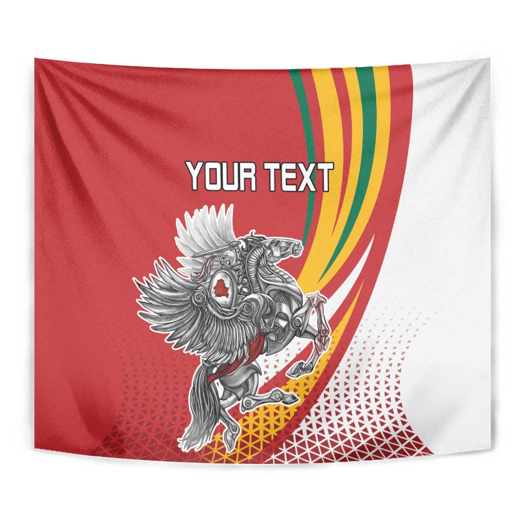 Personalized Lithuania Independence Day Tapestry Lithuanian Vytis Swoosh - Wonder Print Shop