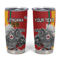 Personalized Lithuania Independence Day Tumbler Cup Lithuanian Vytis Swoosh - Wonder Print Shop