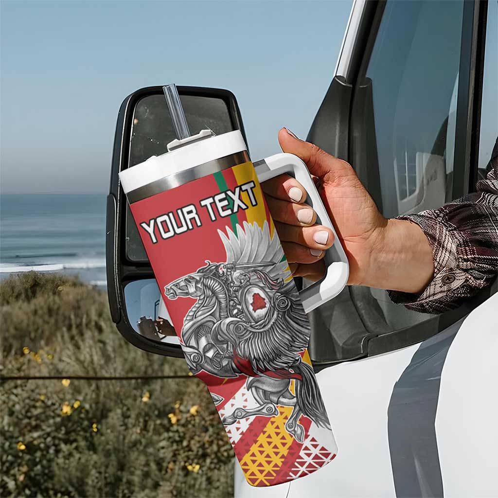 Personalized Lithuania Independence Day Tumbler With Handle Lithuanian Vytis Swoosh - Wonder Print Shop