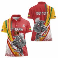 Personalized Lithuania Independence Day Women Polo Shirt Lithuanian Vytis Swoosh - Wonder Print Shop